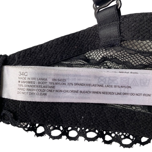 Gap Body Bra Size 34C Favorite TShirt Black Lace Full Coverage Smooth Racerback - Picture 9 of 9
